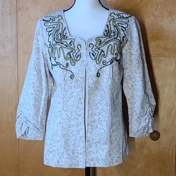 Coldwater Creek Beaded Detailed Jacket - 8 - Picture 1 of 6